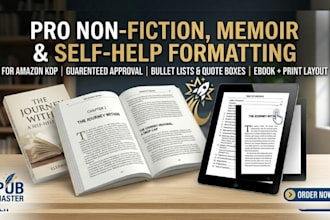 format nonfiction, memoir or self help books for amazon KDP publishing