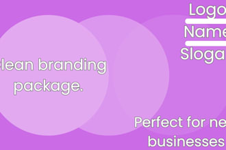 make a clean logo, name, and slogan for your new company