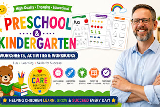 create preschool and kindergarten worksheets, activities and workbooks