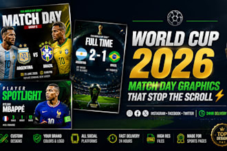 design world cup 2026 social media graphics for sports pages