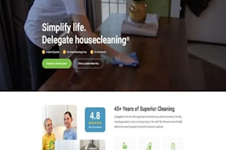 design cleaning service for house, office, christmas lighting or window website