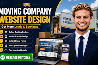 design a modern moving company website for movers and logistics