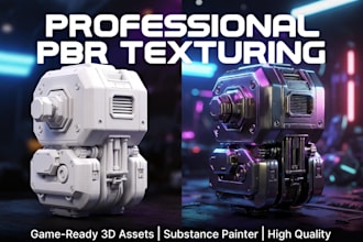 create pbr textures uv map optimized for games, 3d models