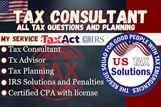 provide tax consultation for llcs, corporations, and individuals as license CPA