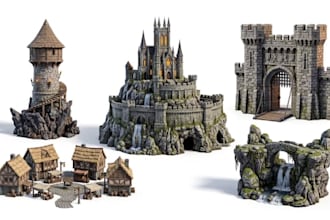 sculpt custom miniature terrain fortress castle diorama scenery stl 3d printing