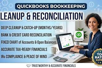 do quickbooks bookkeeping, cleanup, and reconciliation