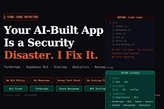 fix your vibe coded app architecture, structure, security and scaling