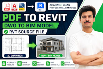 convert PDF, cad or dwg drawings into revit bim model