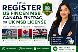 register US fincen msb, canada fintrac, or UK msb license