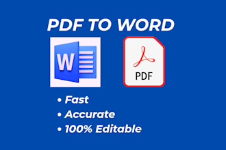 do fast accurate PDF to word conversion and ms word typing