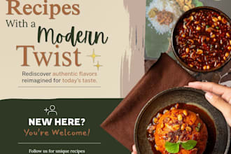 design eye catching restaurant food social media posts and banners
