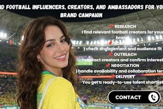 find football influencers, creators, and ambassadors for your brand campaign