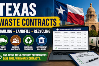 find waste hauling, landfill and recycling contracts in texas