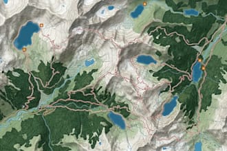 illustrate custom hiking and outdoor adventure maps