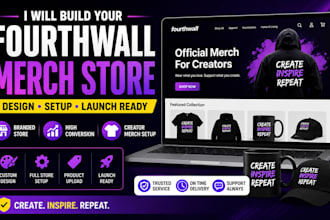 custom fourthwall website merch store setup and launch for creators