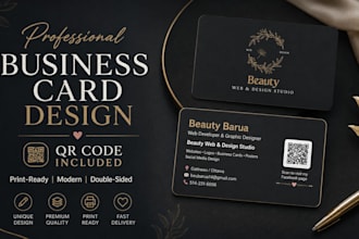 design a professional business card with a qr code