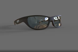 create realistic 3d sunglasses, eyewear modeling and product rendering