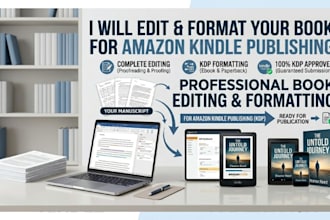 edit ad format your book for amazon kindle publishing