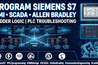 do plc programming, siemens s7, hmi development, scada design, tia portal opc ua