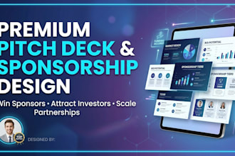 design investor pitch deck, event sponsorship proposal pitch deck presentation