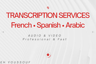 transcribe audio and video in french, spanish or arabic