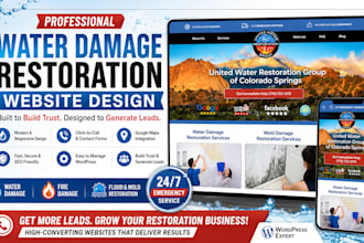 build water damage restoration website flood cleanup website