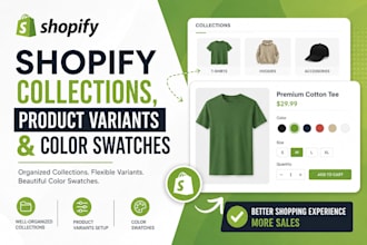 do shopify product variants setup shopify collections with color swatches