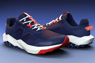 create 3d shoe modeling, 3d footwear design, rendering and 3d printing files