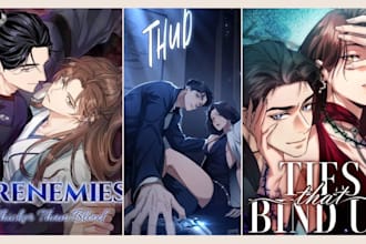 draw anime manga webtoon cover graphic novel comic book cover light novel book