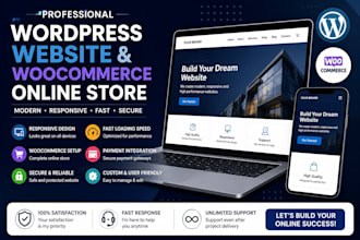 create a professional website and woocommerce