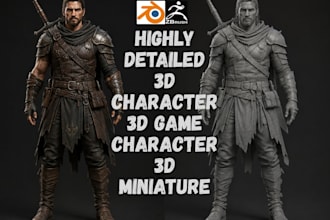 do 3d game character 3d miniature 3d character modeling 3d game model sculpting