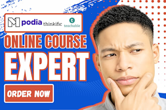 setup online course website on mighty networks, thinkific, teachable or podia