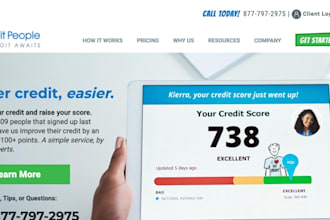 build credit repair website, credit cloud dashboard sales funnel, automation
