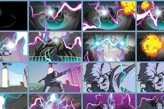 create professional storyboard art for film, animations and commercials