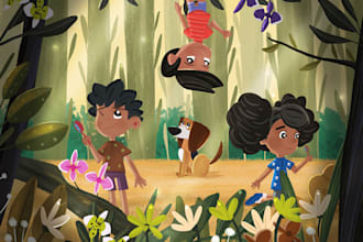 create character design for children books and storybooks