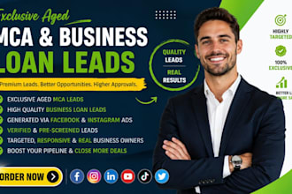 provide exclusive aged mca leads business loan leads via facebook and instagram