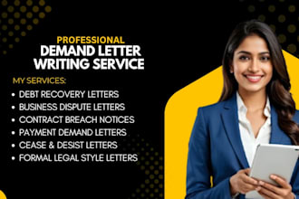 write a professional demand letter for debt recovery and business disputes