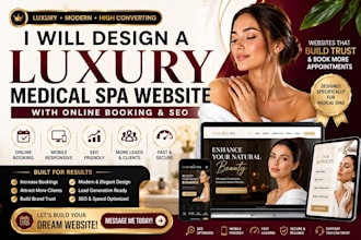 design a luxury medical spa website with online booking and SEO