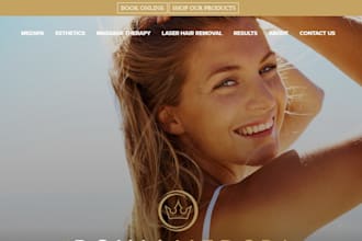 design a luxury medical spa website with online booking and SEO