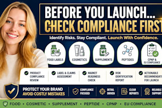 review cosmetic, peptide and product compliance for eu markets