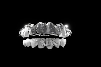 design your custom name grillz cad letter grillz 3d model teeth jewelry design