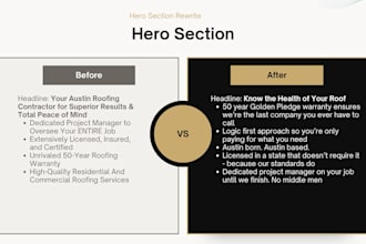 write conversion copy for roofing and contractor websites