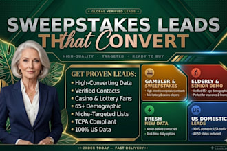 premium new sweepstak leads, USA elderly leads, auto dailer, sweepstak leads