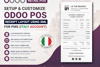 setup and customize odoo retail pos receipt layout using xml for pms