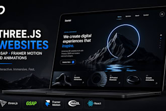 build a threejs website with gsap framer motion and 3d animations