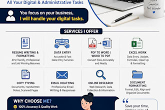 be your virtual assistant for admin support and online tasks