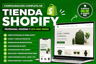 diseñaré y configuraré una tienda shopify profesional lista para vender