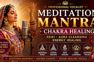 create cleansing meditation mantra, chakra healing and reiki vocal music