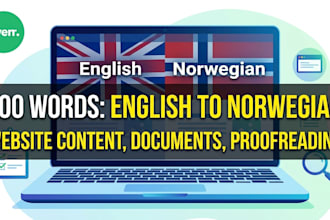 translate 500 words from english to norwegian website content document proofread