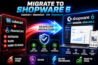 move your cubecart or abantecart store to shopware 6 with zero data loss
